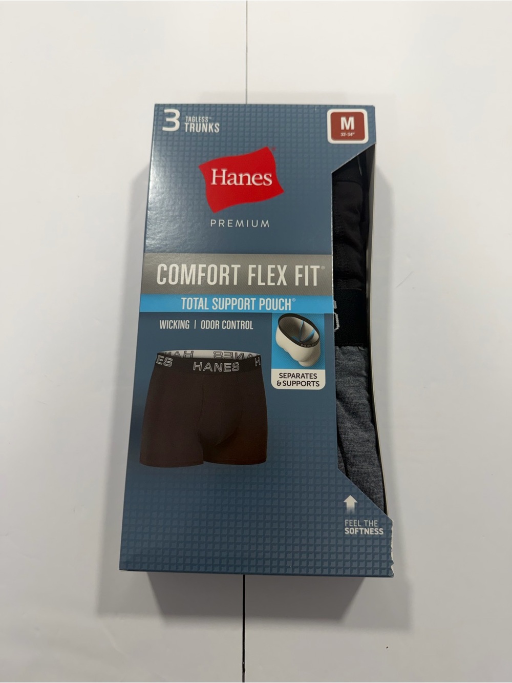 Medium Hanes Men's Comfort Flex Fit Boxer Briefs - Black & Gray (3-Pack)